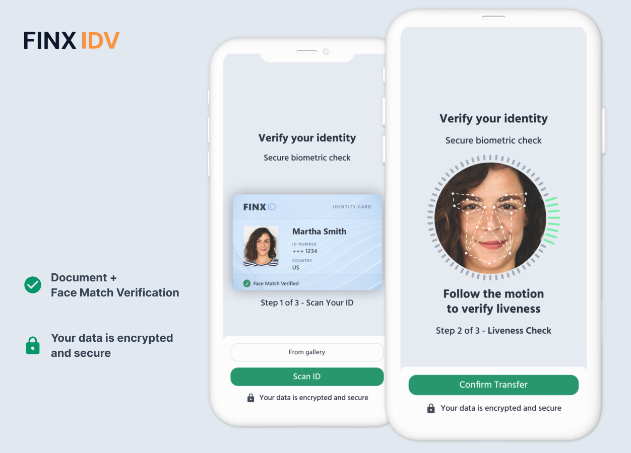 FINX IDV — Document and face match verification on mobile